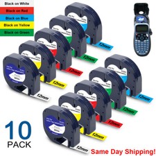Image of Dymo LetraTag Refill Black on White Plastic 91201 Label Tape 12mm for LT-100H