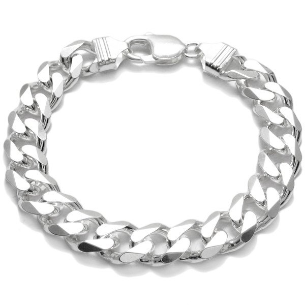 アクセサリー Cuban Chain Bracelet - Silver 925 925 Sterling Silver Cuban Chain Bracelet, Curb Link Chain