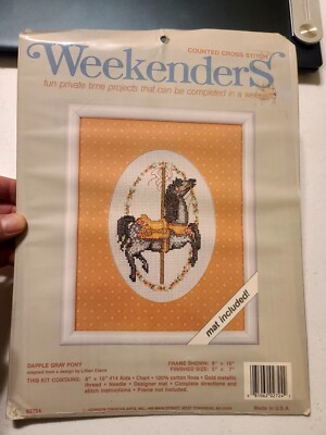 Weekenders Dapple Gray Pony Cross Stitch Kit New In Package With Mat # 02724 
