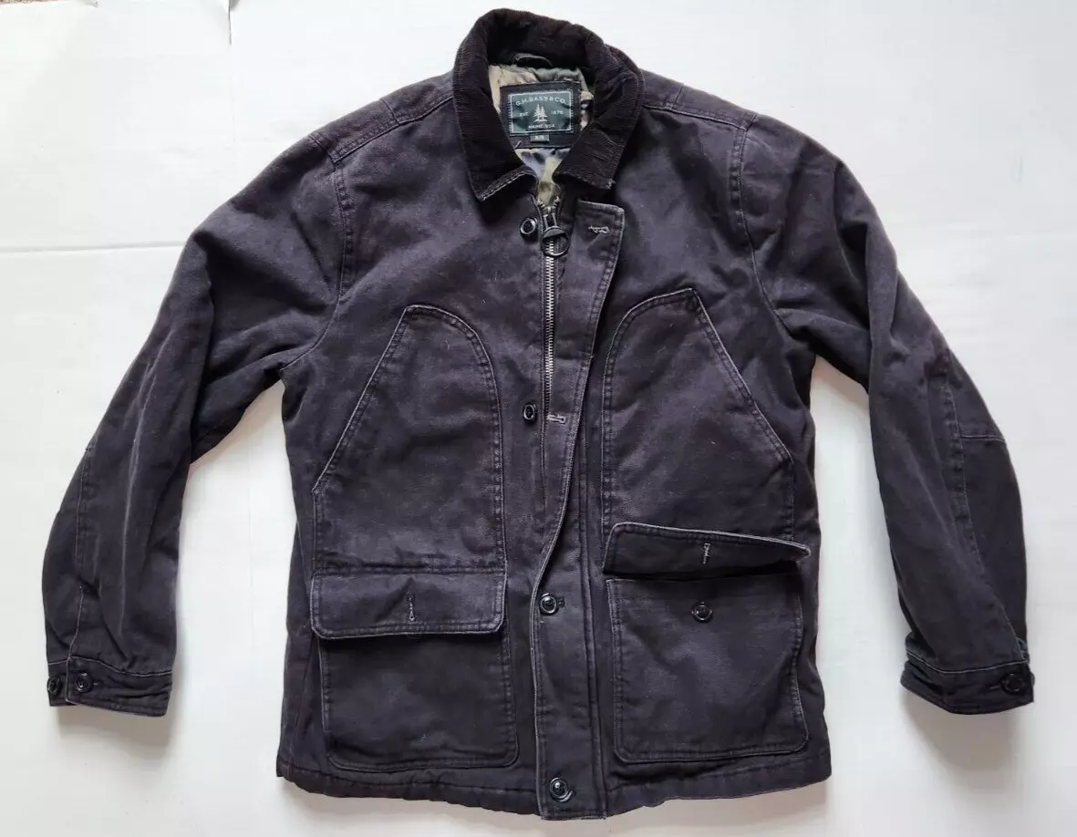 G.H. BASS Men s Barn Utility Jacket M Black With Camo Inside