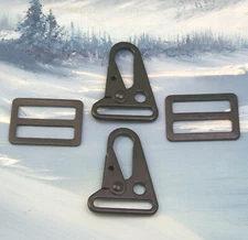 1 1/4" 4 PC. SLING UPGRADE ~ HK STYLE ENLARGED MOUTH SNAP HOOKS + STEEL SLIDES