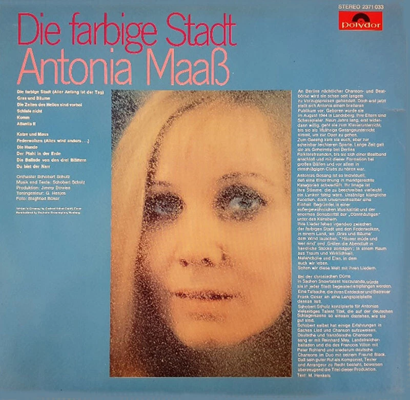 LP ANTONIA MAAß- DIE FARBIGE STADT * POLYDOR 1970 GERMANY * RARE * TOP - Bild 2 von 4