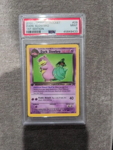 2000 1ST EDITION POKEMON ROCKET #29 DARK SLOWBRO PSA 9 MINT