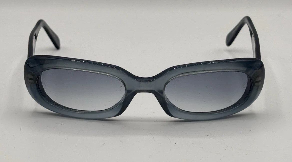 Blue Metal Frame Oval Vintage Sunglasses for sale | eBay display picture 3
