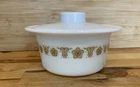 Pyrex Vintage Butterfly Gold Butter Tub Dish with Plastic Lid