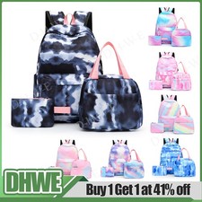 3Pcs/Set Boys Girls Kids Marble School Backpack Rucksack Lunch Bag Schoolbag