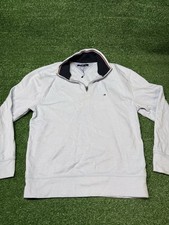 Tommy Hilfiger Men's Light Gray 1/2 Zip Mock Neck Knit Sweater Size S