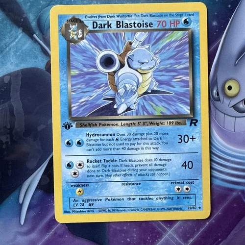 Dark Blastoise 20/82 1st Edition –Team Rocket Non-Holo 2000 WOTC Pokemon – NM