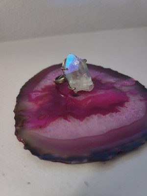 Quarz Kristall Sterling Silber 925 Ring Größe 7 1/2