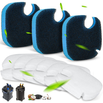 9 Pack Canister Filter Compatible with AMOSIJOY 172/225/265GPH Aquarium Exter...
