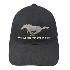 Mustang Slideback Hat Black One Size Adjustable Embroidered Open Road