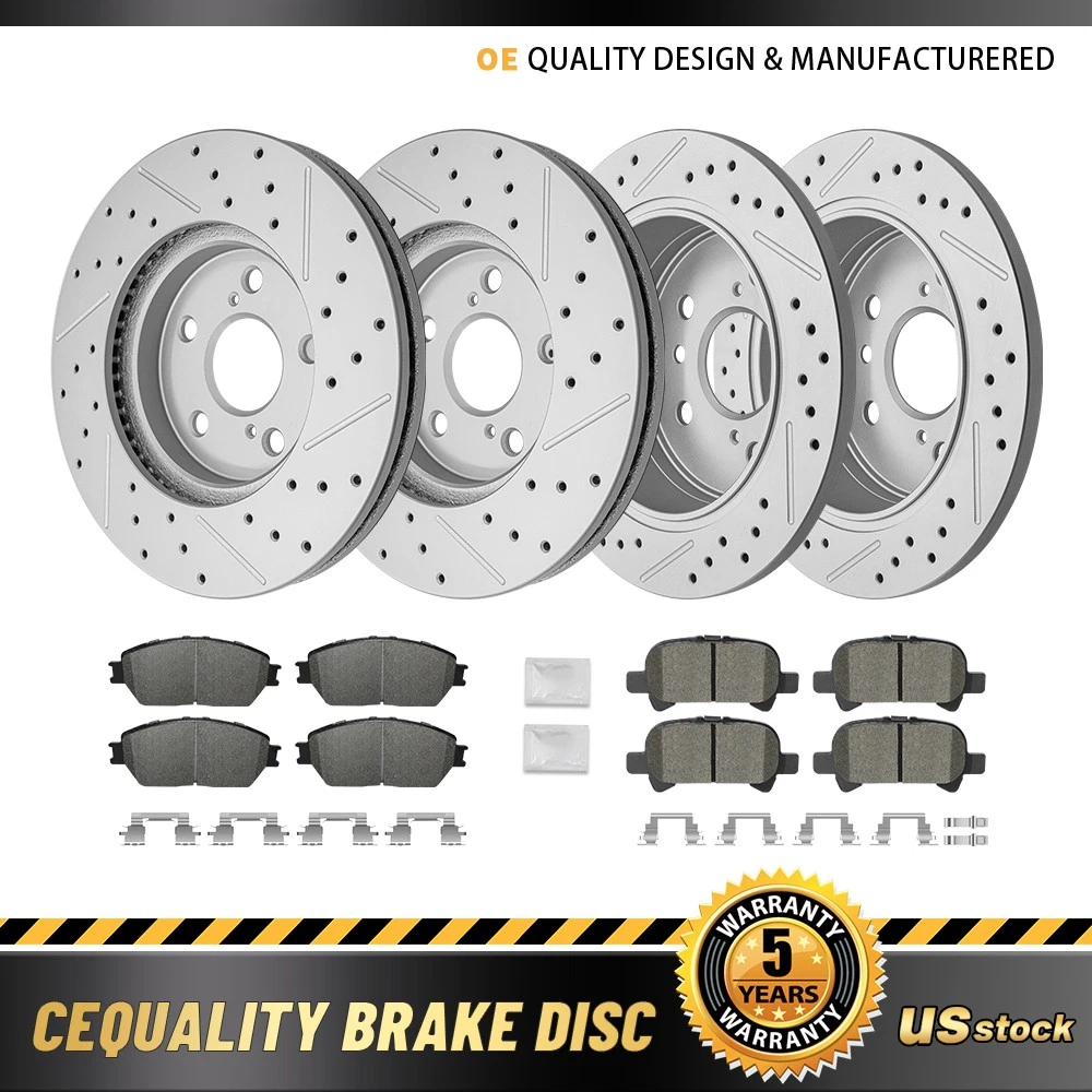 Kit De Rotores De Disco Traseros Y Pastillas De Cerámica Para Toyota Avalon, Solara Y Camry – Detroit Axle, 6 Piezas