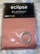 Eclipse Darrell Modern Blackout Thermal Grommet Window Curtain, 37”x84”, Coral