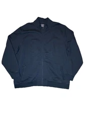 Vtg LL Bean Zip Up Sweater Mens 2XL Fleece Lined Thick Knit Black Outdoor Hiking