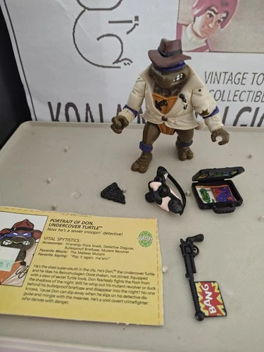 Vintage TMNT Ninja Turtles Figure Don The Undercover Turtle 1990 Complete