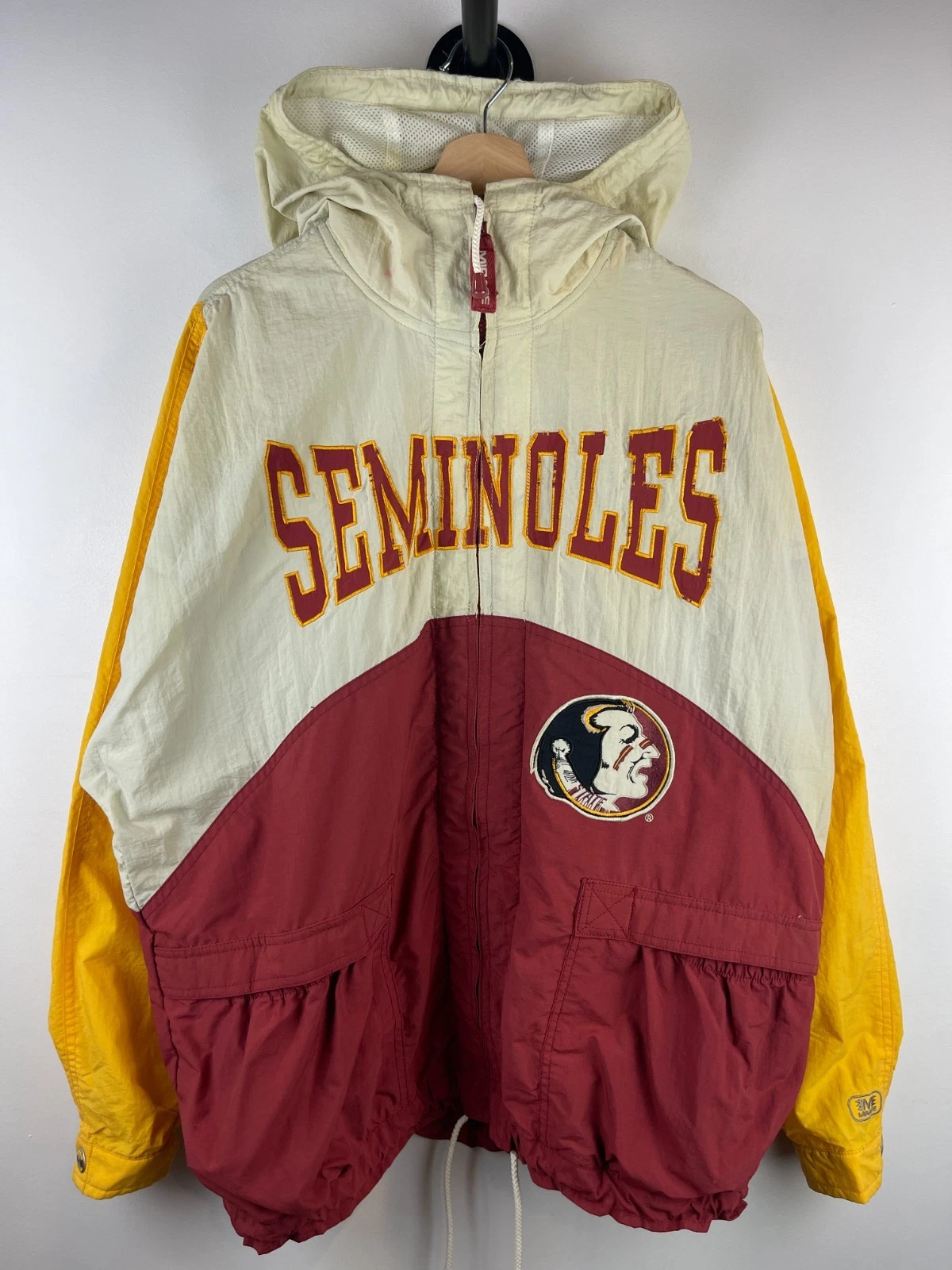 Vintage 90s Mirage Florida State Seminoles Hooded Windbreaker Size L