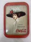 Vintage Coca Cola “Drink Delicious” Lady In Hat Metal Tray 1971 Hamilton King