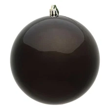 Vickerman 10" Contemporary Plastic Ball Ornament in Shiny Gunmetal Gray