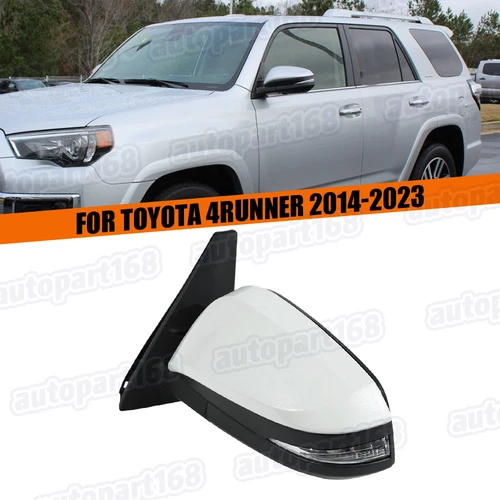 For Toyota 4Runner 2014-23 Mirror W/ Camera Blind Spot 14 Pins Pearl White Left