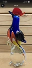 Formia Murano Art Blown Glass Exotic Bird Figurine Italy  11”  Vintage