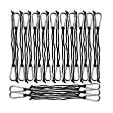 Batting Cage Net Hangers, Heavy-Duty Steel Carabiners and Lanyards – Pack 