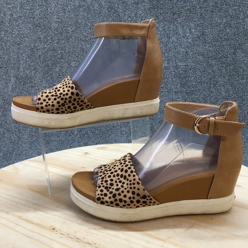 Dr Scholls Sandals Womens 7.5 M Show Off Ankle Straps Brown Faux Leather Casual - Picture 2 of 16
