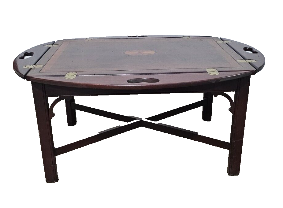 Hekman Butler Table Mahogany Coffee Table w/ Sunburst Inlay in the