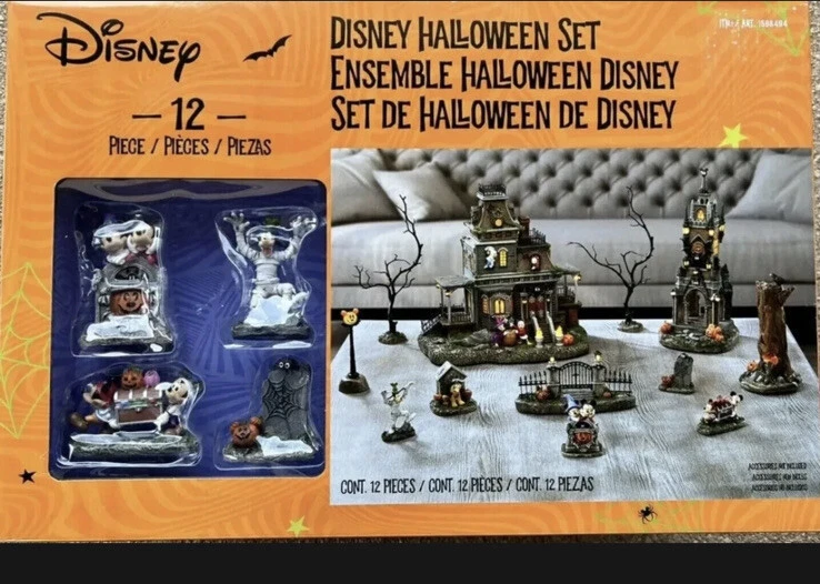 NEW! Disney Mickey Mouse & Friends Esemble Halloween Village Set