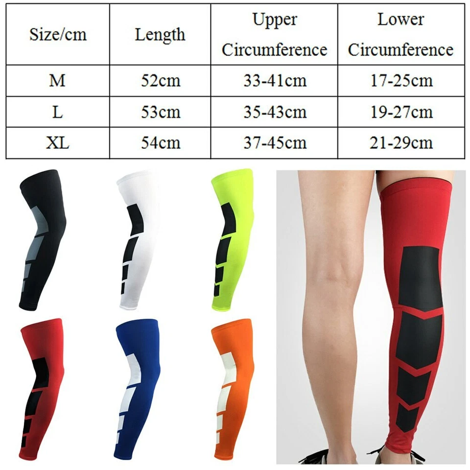 2 PCS Sports Over Knee Leg Socks Sleeve Support Pad Basketball Running Protector - Image 2 of 4