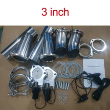 3'' Electric Exhaust Valve Y Catback Pipe kit with Manual Control Dump Valve