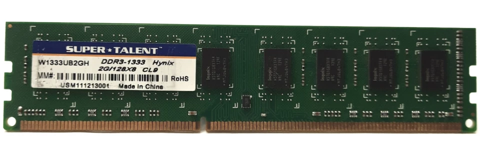 Super Talent W1333UB2GH Desktop Memory 2GB DDR3-1333 CL9 240-Pins - Image 3 of 3