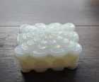 Vintage Translucent Milk Glass Covered Soap Dish 4" x 3" x 1.75"