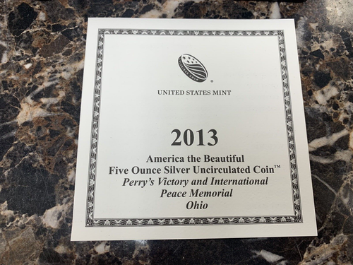 2013 5 oz .999 argento fine us america la bellissima perry's victory peace ohio - Foto 3 di 7