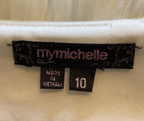 Girls My Michelle special occasions dress clothing size 10 White with Black lace - Picture 3 of 3