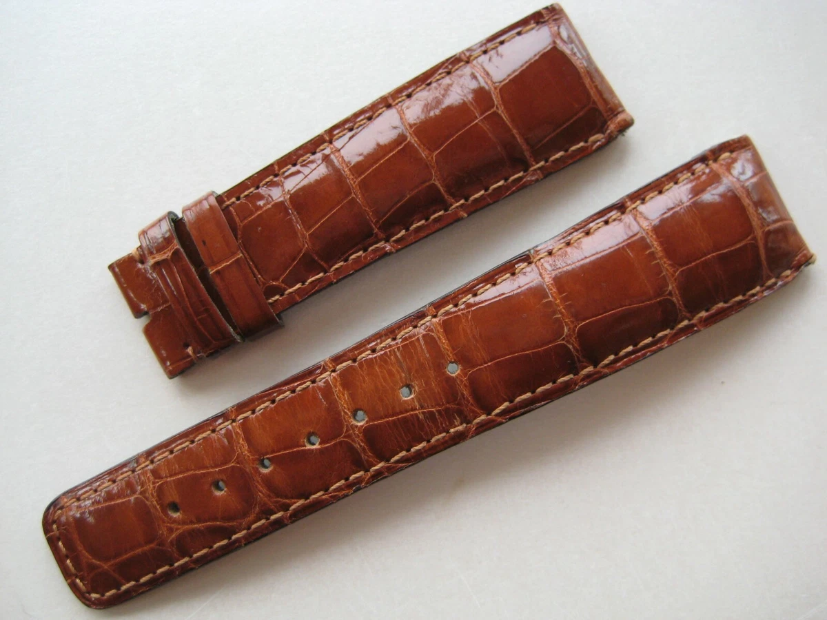 V ritable IWC Crocodile Bracelet Montre Cuir Bande 21 MM Marron 21