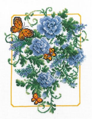 Imaginating Inc - Blue Fanfare - von Ursula Michael - Kreuzstichkarte.