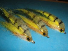 FLY FISHING FLIES - "Rainbow" / Sunfish FLASHDANCE Streamers, Size #2/0 (3 pcs.)