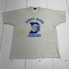 Vintage Ruben Dario Cougars Light Grey T Shirt Adults Size Large 