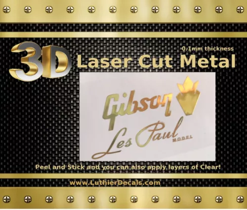 Gibson Guitar Decal 3D Metal Restoration Decal Headstock Logo M4b