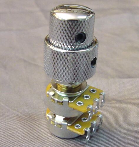 CHROME DUAL CONTROL GUITAR  KNOB + POTENTIOMETER 2 IN 1 - Picture 1 of 4