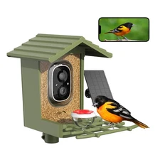 Smart Bird Feeder Camera with AI Species Identifier | Solar Powered, 2.5K HD ...