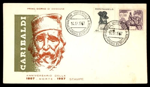 Mayfairstamps Italy FDC 1957 dual mixed frank Caribaldi anniversary of death Fir