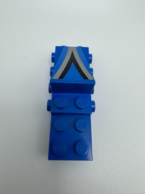 Vintage Lego 2336p35 Blue Cockpit Space Nose with Black and Silver V Pattern