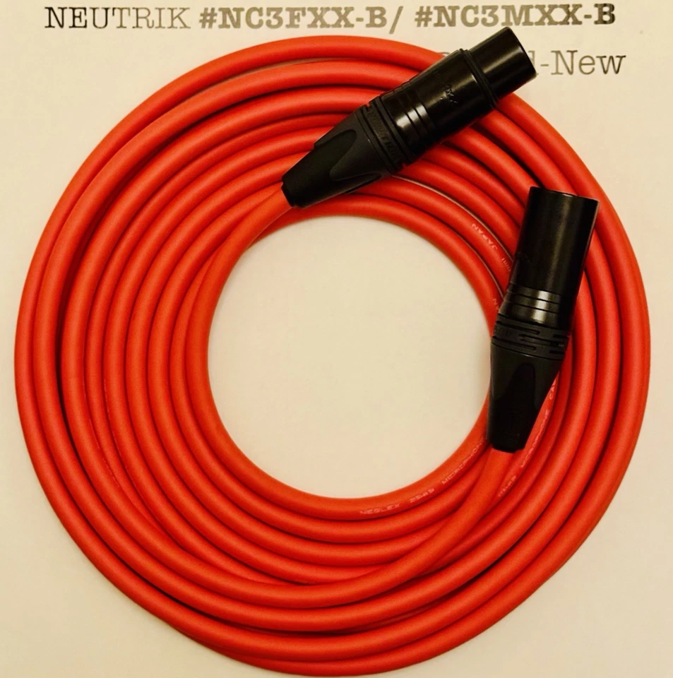 1-50 ft Mogami 2549 Red | Choose Neutrik XLR/TRS | TOKYO_made | Bulk Ready - Image 3 of 4