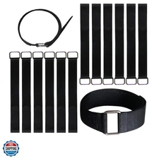 12 inch Reusable Fastening Cable Straps - Hook and Loop Fixing Straps - 12 Pack