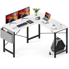 L Shaped Desk Computer Gaming Corner Table 50 Inch Home Office Writing Studen...