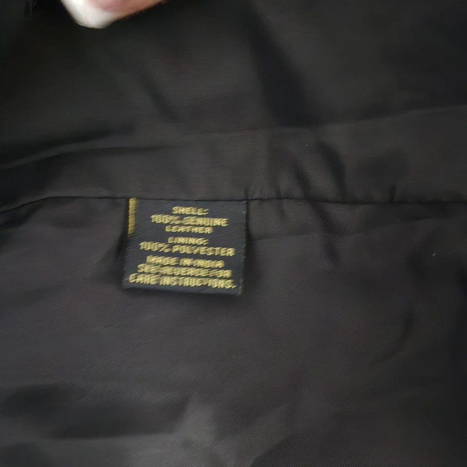 Chaleco de Cuero Scully Para Hombre Grande Negro Botón Occidental Frontal Forrado Genuino Foto 4 de 4