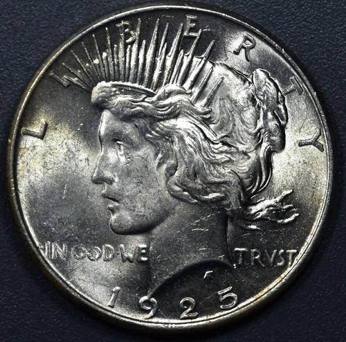 1925 $1 PEACE SILVER DOLLAR KM# 150 Grade:  Choice BU A6051