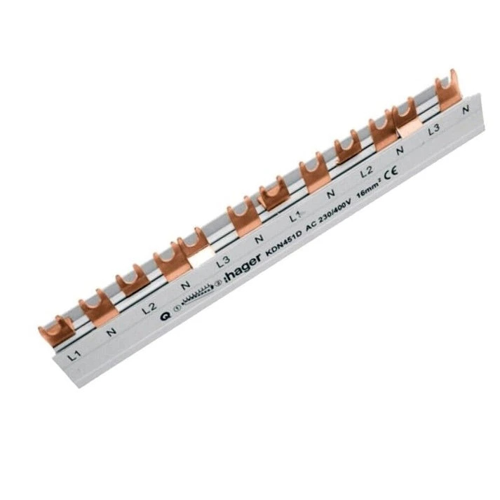 Hager KDN451D Phasenschiene 3-polig+N 12 Module 80A QuickConnect - Bild 1 von 1