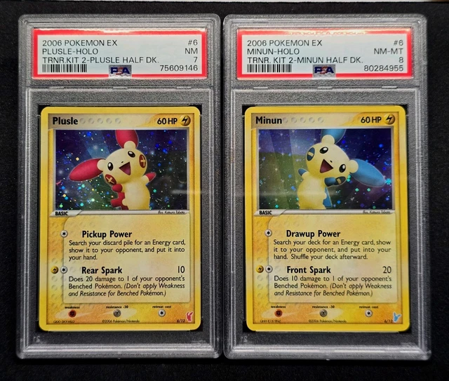 2006 Pokemon Plusle & Minun EX Trainer Kit 2: Half Deck Holo PSA 7 & 8